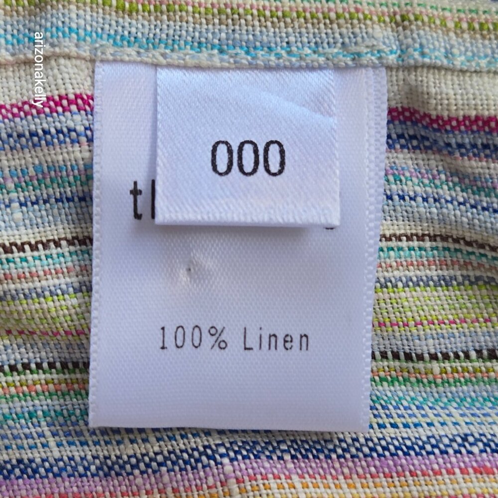 The Salting Linen Hoodie Coverup Tunic Size 000 Colorful Stripe Unisex - Picture 5 of 13